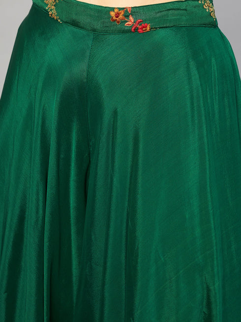 MULMUL BOTTLE GREEN SEQUIN EMBROIDERED CO-ORD SET MULMUL BOTTLE GREEN SEQUIN EMBROIDERED CO-ORD SET